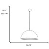 Foto para 100w Astro E-26 G-40 Incandescent Damp Location GWH/SILV Dome Pendant 11"Ø19" (CAN 2.5"Ø4.75")