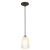 Foto para 100w Bordeaux Glass Pendant E-26 A-19 Incandescent Dry Location Oil Rubbed Bronze Wicker White Glass 7.5"Ø5.25" (CAN 1.25"Ø5.25")