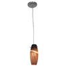 Foto para 100w Cabernet Glass Pendant E-26 A-19 Incandescent Dry Location Brushed Steel Amber Slate Glass 12"Ø4.9" (CAN 1.25"Ø5.25")