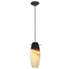 Foto para 100w Cabernet Glass Pendant E-26 A-19 Incandescent Dry Location Oil Rubbed Bronze Sand Slate Glass 12"Ø4.9" (CAN 1.25"Ø5.25")