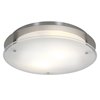 Foto para 24w VisionRound Module Damp Location Brushed Steel Frosted Dimmable LED Flushmount (CAN 1.25"Ø14.25")