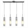 Foto para 72w (4 x 18) Dezi GU-24 Quad Fluorescent Dry Location Brushed Steel Clear Opal 4-Light bar Pendant (CAN Ø4.75")