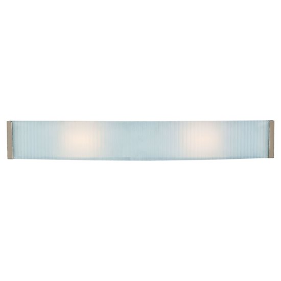 Foto para 26w Helium Module Damp Location Brushed Steel Checkered Frosted Dimmable LED Wall & Vanity (CAN 31.5"x4.75"x0.75")