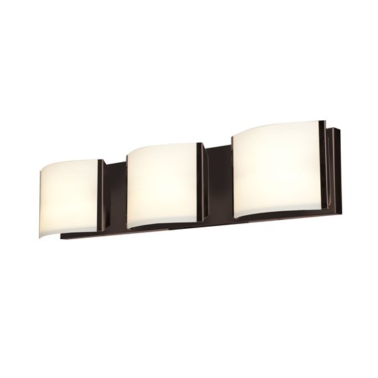 Foto para 300w (3 x 100) Nitro 2 R7s J-78 Halogen Damp Location Bronze Opal 3Lt Vanity (CAN 24"x5.1"x0.9")