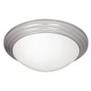 Foto para 36w (2 x 18) Strata GU-24 Spiral Fluorescent Damp Location Brushed Steel Opal Flush-Mount 5"Ø16"