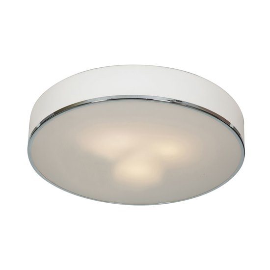 Foto para 52w Aero GU-24 Spiral Fluorescent Damp Location Chrome Opal Flush Mount (CAN 0.5"Ø13")