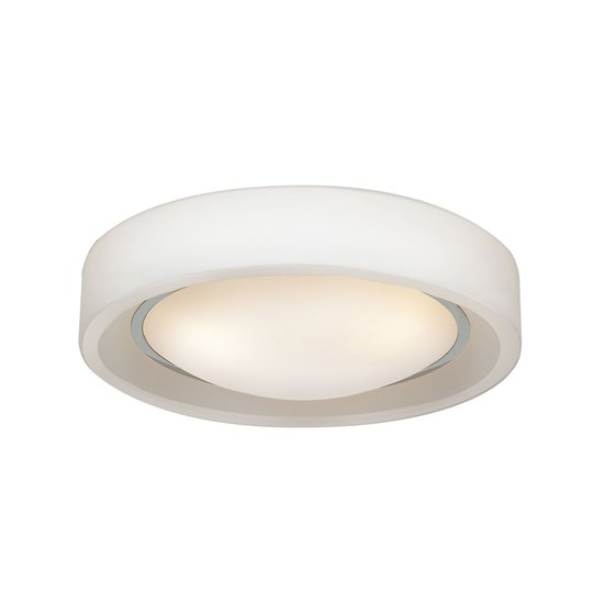 Foto para 26w Splash GU-24 Spiral Fluorescent Damp Location Chrome Opal Glass Flushmount (CAN 1"Ø7.5")