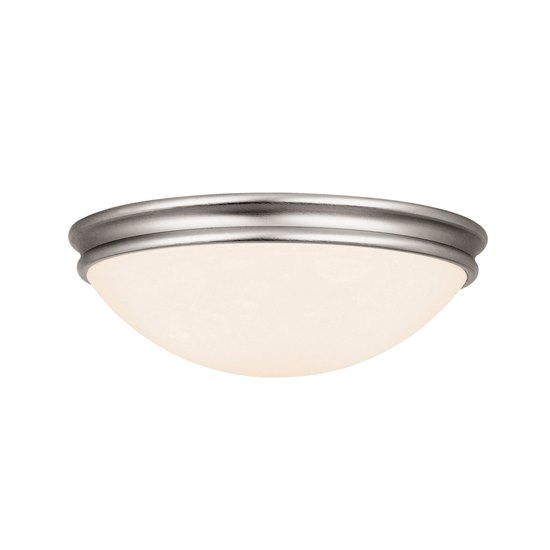 Foto para 26w (2 x 13) Atom GU-24 Spiral Fluorescent Damp Location Brushed Steel Opal Flush-Mount (CAN 1.6"Ø10.5")