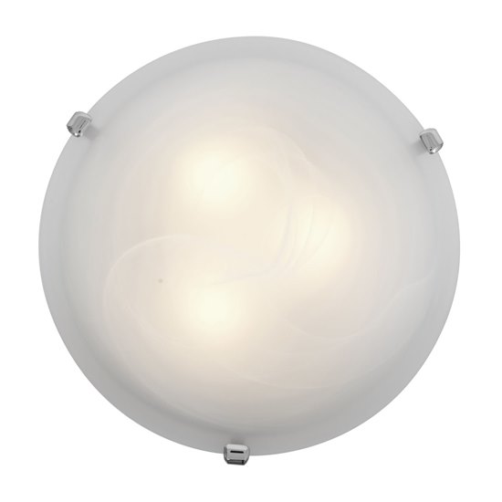 Foto para 52w (2 x 26) Mona GU-24 Spiral Fluorescent Dry Location Chrome Alabaster Flush-Mount 4.5"Ø16" (CAN Ø13.75")