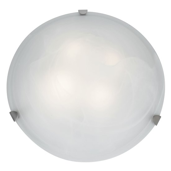 Foto para 52w (2 x 26) Mona GU-24 Spiral Fluorescent Dry Location Brushed Steel WH Flush-Mount 5.5"Ø20" (CAN Ø17.5")