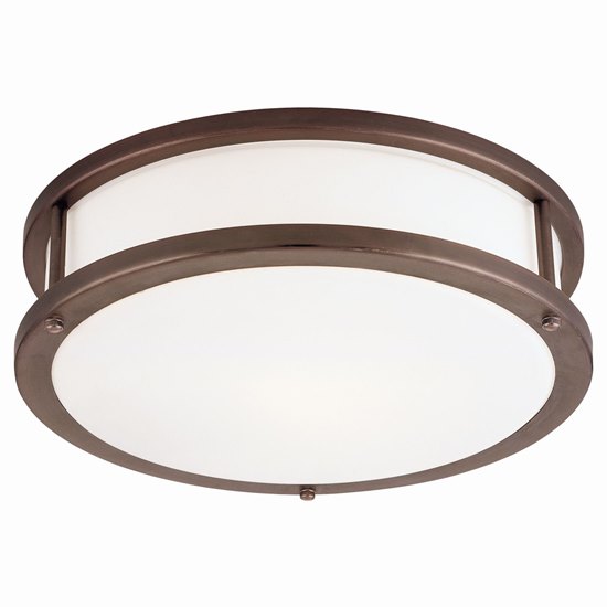 Foto para 52w (2 x 26) Conga GU-24 Spiral Fluorescent Damp Location Bronze Opal Flush-Mount