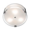 Foto para 36w (2 x 18) Tara GU-24 Spiral Fluorescent Damp Location Brushed Steel Opal Flush-Mount (CAN 0.9"Ø10.25")