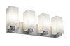 Foto para 52w (4 x 13) Archi GU-24 Spiral Fluorescent Damp Location Brushed Steel Opal Wall & Vanity (CAN 22.5"x4.75"x0.9")