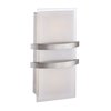 Foto para 36w (2 x 18) Metro GU-24 Spiral Fluorescent Damp Location Brushed Steel Opal Wall Fixture (CAN 12.4"x4.75"x2.25")