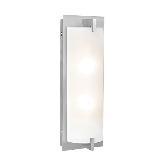 Foto para 36w (2 x 18) Bo GU-24 Quad Fluorescent Damp Location Brushed Steel Opal Wall & Vanity (CAN 5.1"x18.5"x1.4")