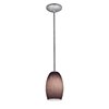 Foto para 100w Chianti Glass Pendant E-26 A-19 Incandescent Dry Location Brushed Steel Purple Cloud Glass 7.25"Ø4.75" (CAN 1.25"Ø5.25")