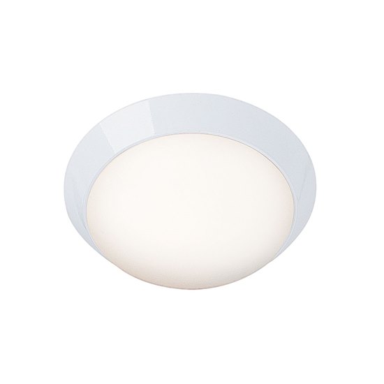 Foto para 100w Cobalt E-26 A-19 Incandescent Damp Location White Opal Flush-Mount (CAN 1.5"Ø11")