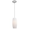 Foto para 100w Cognac Glass Pendant E-26 A-19 Incandescent Dry Location Brushed Steel White Glass 10.25"Ø4.75" (CAN 1.25"Ø5.25")