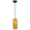 Foto para 100w Cognac Glass Pendant E-26 A-19 Incandescent Dry Location Oil Rubbed Bronze Amber Glass 10.25"Ø4.75" (CAN 1.25"Ø5.25")