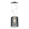 Foto para 100w Enzo E-26 A-19 Incandescent Dry Location Chrome Smoked Acrylic Acrylic Rib Pendant