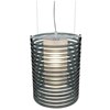 Foto para 100w Enzo E-26 A-19 Incandescent Dry Location Chrome Smoked Acrylic Acrylic Rib Pendant