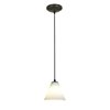 Foto para 100w Martini Glass Pendant E-26 A-19 Incandescent Dry Location Oil Rubbed Bronze White Glass 6"Ø7" (CAN 1.25"Ø5.25")