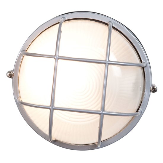 Foto para 100w Nauticus E-26 A-19 Incandescent Satin Frosted Wet Location Bulkhead Ø9.5" (CAN 1"Ø9.5")