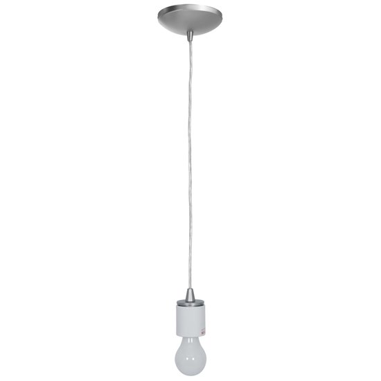 Foto para 100w Sydney E-26 A-19 Incandescent Dry Location Brushed Steel Cord Pendant (CAN 1.25"Ø5.25")