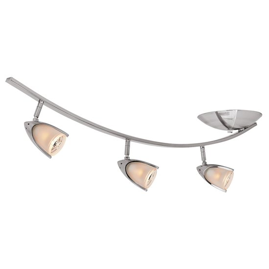 Foto para 105w (3 x 35) Comet GU-10 MR-16 Halogen Dry Location Brushed Steel Opal Ceiling - Fixture (CAN 1.1"Ø7.5")