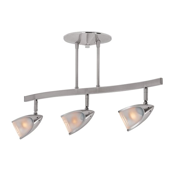 Foto para 105w (3 x 35) Comet GU-10 MR-16 Halogen Dry Location Brushed Steel Opal Semi Flush (CAN 1.1"Ø6.5")