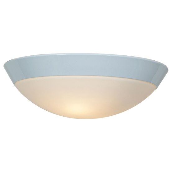 Foto para 120w (2 x 60) Cobalt E-26 A-19 Incandescent Damp Location White Opal Flush-Mount (CAN 1.5"Ø13")