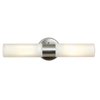 Foto para 120w (2 x 60) Cobalt E-26 B-10 Incandescent Damp Location Brushed Steel Opal Wall Fixture (CAN 0.75"Ø5")