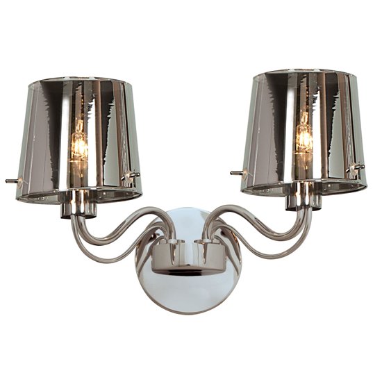 Foto para 120w (2 x 60) Milano G9 G9 Halogen Damp Location Chromed Glass 2Lt wall fixture (CAN 0.9"Ø4.75")