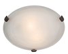 Foto para 120w (2 x 60) Mona E-12 B-10 Incandescent Dry Location Rust Alabaster Flush-Mount (CAN Ø9.75")