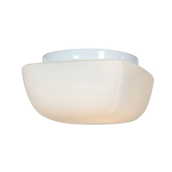 Foto para 120w (2 x 60) Vega E-26 A-19 Incandescent Damp Location White Opal Flush-Mount