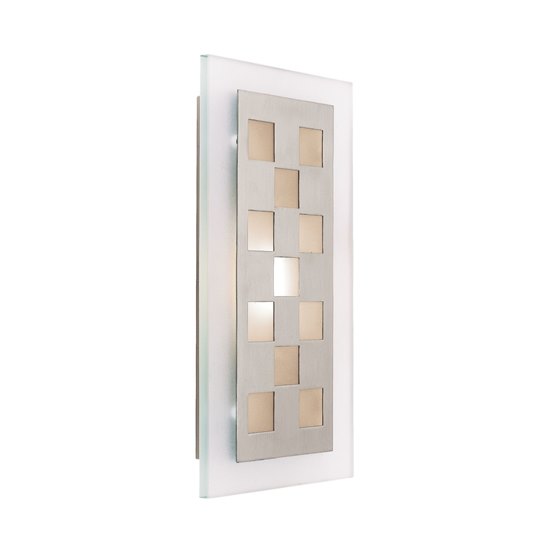 Foto para 13w Aquarius Module Damp Location Brushed Steel Frosted LED Wall Fixture (CAN 12.6"x5.25"x2.4")