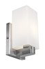 Foto para 13w Archi GU-24 Spiral Fluorescent Damp Location Brushed Steel Opal Wall & Vanity (CAN 5.9"x4.75"x0.9")