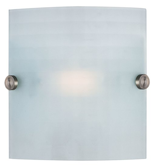 Foto para 13w Radon G24q-1 Quad Fluorescent Damp Location Brushed Steel Checkered Frosted Wall Fixture (CAN 4.75"x6.88"x0.75")