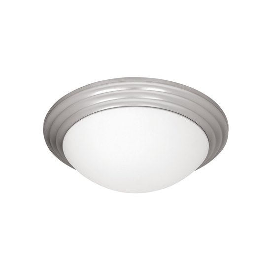 Foto para 13w Strata GU-24 Spiral Fluorescent Damp Location Brushed Steel Opal Flush-Mount