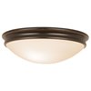 Foto para 180w (3 x 60) Atom E-26 A-19 Incandescent Damp Location Oil Rubbed Bronze Opal Flush-Mount (CAN 1.6"Ø14")