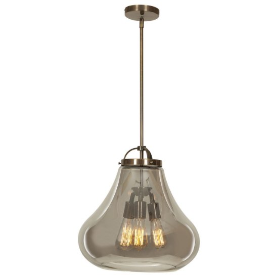 Foto para 180w (3 x 60) Flux E-26 ST-18 Incandescent Dry Location Distressed Bronze Smoke Vintage Lamped Pendant (CAN 0.75"Ø4.75")