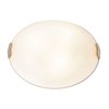 Foto para 180w (3 x 60) Linen E-26 A-19 Incandescent Dry Location Brushed Steel Textured Flush-Mount (CAN Ø12.6")