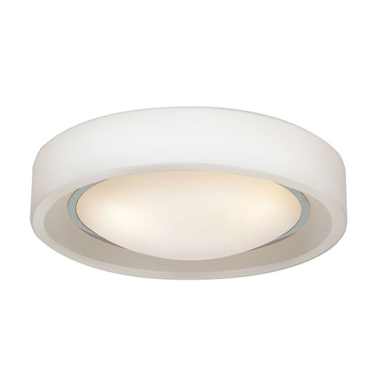 Foto para 180w (3 x 60) Splash E-26 A-19 Incandescent Damp Location Chrome Opal Glass Flushmount 4"Ø16" (CAN 1"Ø11")