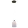 Foto para 18w Bordeaux Glass Pendant GU-24 Spiral Fluorescent Dry Location Oil Rubbed Bronze Opal Glass 7.5"Ø5.25" (CAN 1.25"Ø5.25")