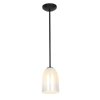 Foto para 18w Bordeaux Glass Pendant GU-24 Spiral Fluorescent Dry Location Oil Rubbed Bronze Wicker White Glass 7.5"Ø5.25" (CAN 1.25"Ø5.25")