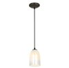 Foto para 18w Bordeaux Glass Pendant GU-24 Spiral Fluorescent Dry Location Oil Rubbed Bronze Wicker White Glass 7.5"Ø5.25" (CAN 1.25"Ø5.25")