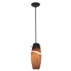 Foto para 18w Cabernet Glass Pendant GU-24 Spiral Fluorescent Dry Location Oil Rubbed Bronze Amber Slate Glass 12"Ø4.9" (CAN 1.25"Ø5.25")