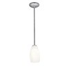 Foto para 18w Champagne Glass Pendant GU-24 Spiral Fluorescent Dry Location Brushed Steel White Stone Glass 9"Ø5" (CAN 1.25"Ø5.25")