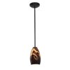 Foto para 18w Champagne Glass Pendant GU-24 Spiral Fluorescent Dry Location Oil Rubbed Bronze Inca Glass 9"Ø5" (CAN 1.25"Ø5.25")