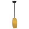 Foto para 18w Cognac Glass Pendant GU-24 Spiral Fluorescent Dry Location Oil Rubbed Bronze Amber Glass 10.25"Ø4.75" (CAN 1.25"Ø5.25")